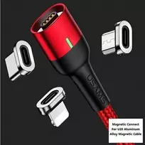 USAMS Adapteris magnetinis U28 lightning bulk sidabrinės spalvos SJ325LNTA