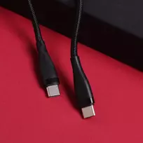 Maxlife MXUC-08 laidas USB-C – USB-C 1,0 m 60W juodas nailoninis