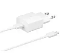EP-T1510EWE + EP-DA705BWE Samsung 15W kelioninis įkroviklis + USB-C/USB-C Data kabelis baltos spalvos (OOB Bulk)