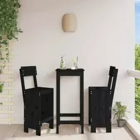 Baro taburetės, 2vnt., juodos, 40x48,5x115,5cm, pušies masyvas