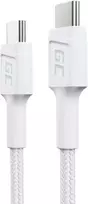Green Cell Žalias Cell Kabelis Baltas USB-C Type C 30cm Žalias Cell PowerStream su greito įkrovimo Maitinimo tiekimas 60W, Ultra Charge, Quick Charge 3.0