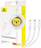 Baseus Įkrovimo kabelis 3in1 USB - USB-C USB-M Lightning 3.5A 1.1m - baltas
