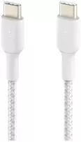 Belkin USB-C TO USB-C BRAIDED PVC/Baltas 1M TWIN PACK