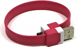 Logo USB kabelis (2.0), USB A M - microUSB (M), 0.25m, rožinis, blister, na nadgarstek, EOL
