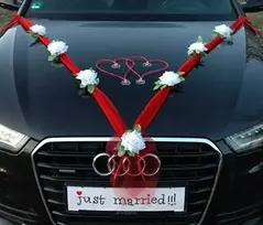 Ecost prekė po grąžinimo, Organza M + Hearts ® papuošalai automobiliams (grynai balta / raudona / ra (Atnaujinta)