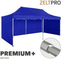 Prekybinė Palapinė 4x6 Mėlyna Zeltpro PREMIUM+ su 4 sienomis, krepšiu