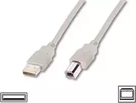Kabelis USB Digitus USB-A - USB-B 1.8 m Kremas (AK-300105-018-E)
