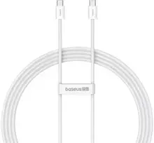 Baseus Superior Series 2 greito įkrovimo duomenų kabelis Type-C iki Type-C 30W 1m Moon baltos spalvos