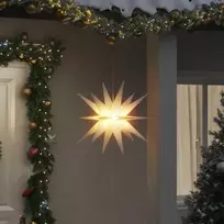 Kalėdiniai šviestuvai su LED, 3vnt., balti, 57cm, sulankstomi