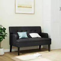 Suoliukas su atlošu, juodas, 112x65,5x75cm, dirbtinė oda