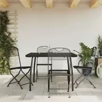 Lauko baldų komplektas Sodo valgomojo baldų komplektas, 5 dalių, antracito, metalas