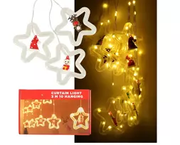 Roger LED užuolaidų žibintai su figūromis 3 m 125LED šiltai baltos spalvos