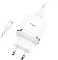 Telefono įkroviklis Hoco USB A QC3.0 3A 18W + laidas USB A į Micro USB N3 baltas