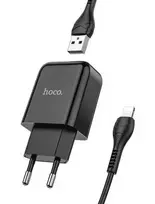 Telefono įkroviklis Hoco USB A 2A 10W + laidas USB A į Lightning N2 juodas