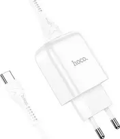 Telefono įkroviklis Hoco USB A 2A 10W + laidas USB A į USB C N2 baltas