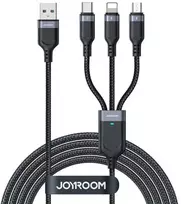 Daugiafunkcis USB kabelis Joyroom S-1T3018A18 3w1 / 3.5A / 0.3m (juodas)