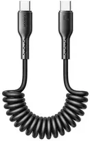 Greito įkrovimo laidas automobiliui Joyroom Type-C į Type-C Easy-Travel Series 60W 1.5m, suvyniotas (juodas)