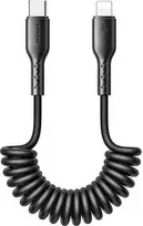 Greito įkrovimo laidas automobiliui Joyroom Type-C į Lightning Easy-Travel Series 30W 1.5m, suvyniotas (juodas)