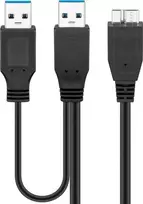 USB 3.0 x2 laidas – „micro-B“, skirtas „Goobay“ 0,3 m diskams