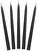 Party Deco Ilgos didelės žvakės 24cm 10vnt juodos