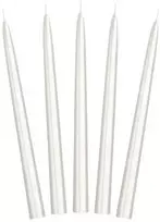 Party Deco Ilgos didelės žvakės 24cm 10vnt perlo spalvos