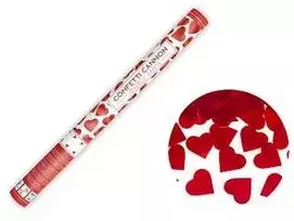 Party Deco Konfeti patranka 60cm su raudonom širdelėm 1 vnt
