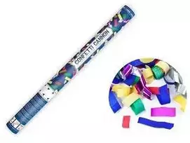 Party Deco Įvairiaspalvių konfeti ir suktukų patranka 60cm 1 vnt