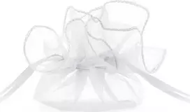 Party Deco PartyDeco Organzos maišelis, 25cm 10 vnt, Spalva: Balta