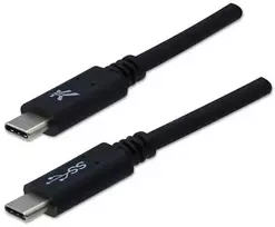 Neutralle USB kabelis (3.2 gen 1), USB C (M) - USB C (M), 2m, 5Gb/s, 5V/3A, juoda, EOL
