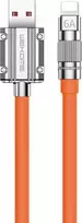 WEKOME WDC-186 Wingle serija – USB-A ir žaibiško įkrovimo jungties laidas, 1 m (oranžinė)