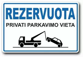 Plastikinė lentelė REZERVUOTA 200x300mm