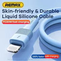 Greito įkrovimo kabelis REMAX RC-C056 20W PD skystas silikonas USB-C į Lightning, 1m: Spalva - Balta