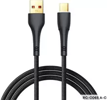 Greito įkrovimo kabelis REMAX RC-C065 66W USB-A į USB-C, 1.2m, juodas