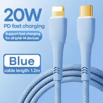 Greito įkrovimo kabelis REMAX RC-C063 20W PD USB-C į Lightning, 1.2m: Spalva - Mėlyna