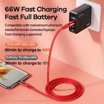 Greito įkrovimo kabelis REMAX RC-C030 66W su skaitmeniniu ekranu USB-A į USB-C: Spalva - Deep Jungle žalia