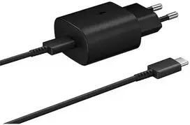 112803 EP-TA800EBE + EP-DA905BBE Samsung 25W Kelioninis įkroviklis + USB-C/USB-C Data kabelis juodos spalvos (OOB Bulk)