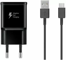 EP-TA200EBE + EP-DR140ABE Samsung 15 W kelioninis įkroviklis + USB-C duomenų kabelis juodas (OOB masinis)
