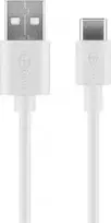 USB kabelis Goobay USB-A - USB-C 0,5 m Baltas (JAB- 3891583)
