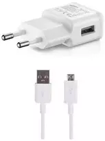 EP-TA200EWE + ECB-DU4EWE Samsung 15W kelioninis įkroviklis + microUSB duomenų kabelis baltas (OOB masinis)