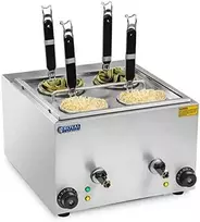 Royal Catering Makaronų gaminimo aparatas - viryklė makaronams ir virtinukams virti, 2 kameros su čiaupais