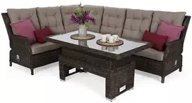Lauko baldų komplektas Trivento Corner, Brown Mat / Brown Melange