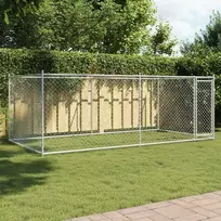 Narvas šunims su durimis, pilkas, 4x2x1,5m, plienas