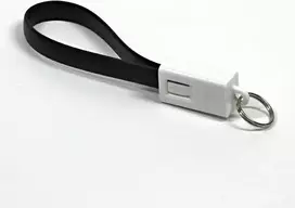 USB kabelis su logotipu (2.0), USB A M - microUSB (M), 0.2m, juodas, lizdinė plokštelė, raktų žiedas, EOL