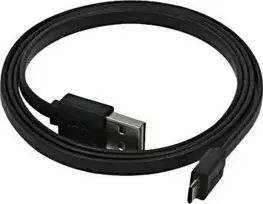 Neutralle USB laidas (2.0), USB A (M) reversable - microUSB reversable (M), 0,3m, plokščias, juoda, dvipusis, EOL
