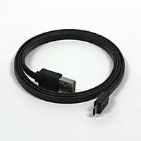 Logo USB laidas (2.0), USB A (M) reversable - microUSB reversable (M), 0,3m, plokščias, juoda, dvipusis, EOL