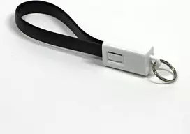 USB laidas (2.0), USB A M - microUSB (M), 49160, 0,2m, juoda, raktų pakabukas, EOL