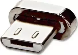 USB antgalis, (2.0), microUSB (M) - magnetinė jungtis, sidabrinė, redukcija į magnetinį laidą