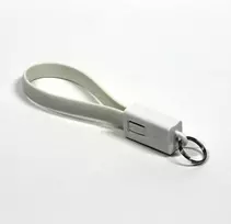 Lama Plus USB laidas (2.0), USB A M - microUSB (M), 0.2m, balta, raktų pakabukas, EOL