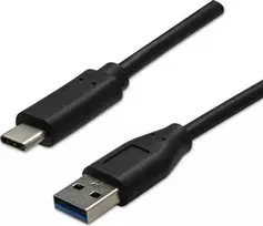 Neutralle USB kabelis (3.2 gen 2), USB A M - USB C (M), 1m, 10Gb/s, 5V/3A, juoda