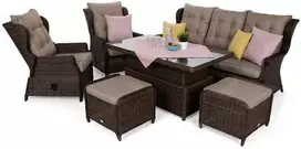 Lauko baldų komplektas Memfis, Brown Mat / Brown Melange